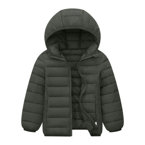 Toddler Boy Winter Coat Boys Puffer Jacket with Pocket Zip up Winter Hoodies Coat Long Sleeve Windproof Fashion Kids Warm Clothes for Teen Boys 11-12 Years