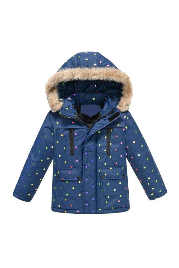 Toddler Boy Winter Coat,Boys Puffer Jacket with Pocket Zip up Winter Hoodies Coat Warm Windproof Packable Hooded Puffer Coat Girls Winter Clothes Size 2-3 Years
