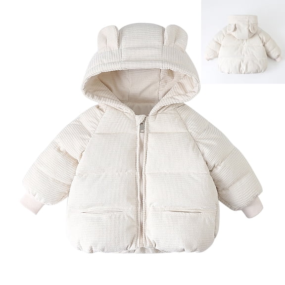 Toddler Boy Winter Coat Girls Puffer Jacket Full-Zip Long Sleeve Soft Down Jacket Hooded Jackets Baby Boy Winter Jacket 3-4 Years