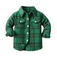 thumbnail image 1 of Toddler Boy Winter Coat Kids Toddler Flannel Shirt Jackets Plaid Long Sleeve Shacket Baby Boys Girls Fall Shirt Coat Outwear New Fall Jackets Winter Outerwear Green 3-6 Months, 1 of 8
