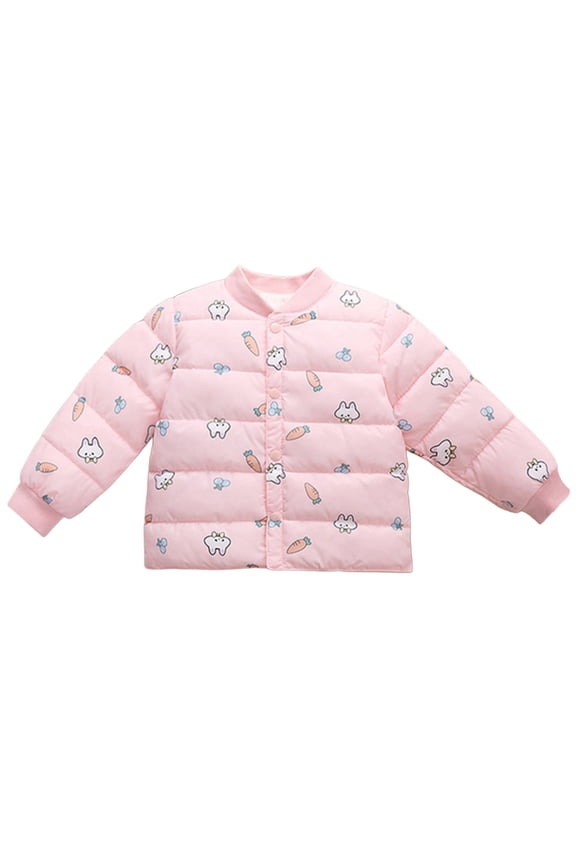 Toddler Boy Winter Coat Warm Puffer Jackets Kids Cartoon Print Full-Zip Long Sleeve Lightweight Windproof Down Jacket Warm Outdoor Coats Girl Fall Jacket 2-3 Years