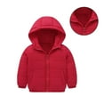 thumbnail image 1 of Toddler Boy Winter Coat with Hooded Puffer Jacket Girls Red Jacket Zip up Long Sleeve Waterproof Girls Thicken Jacket Jacket for Kids 1-2 Years, 1 of 4