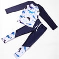 thumbnail image 1 of Toddler Boy&nbsp;Swimsuit Fish Print Long Sleeve Crew Neck Rash Guard And Pants 2 Piece Surfing Beach Baby Boy Bathing Suit White2 5 Years-6 Years, 1 of 3
