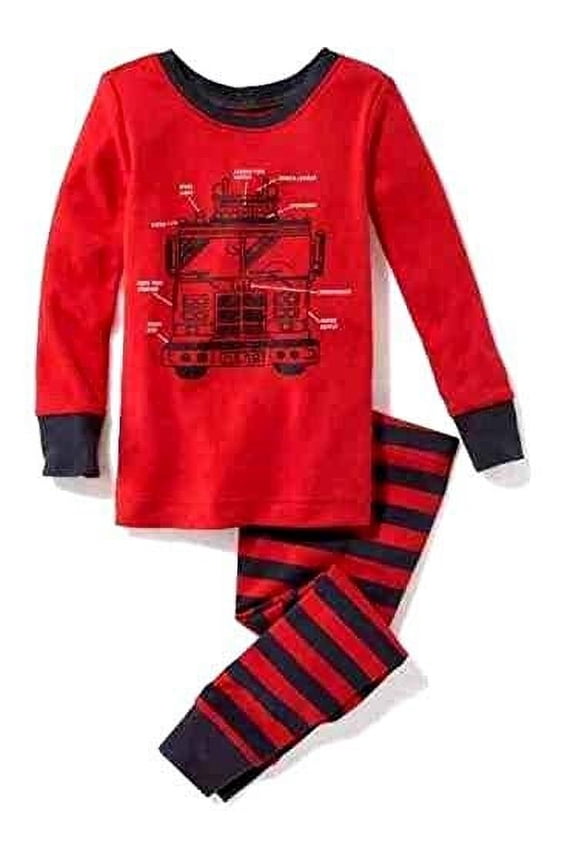 Toddler Boy's Fireman Fire Fighter Cotton Pajama Set, Size 3T
