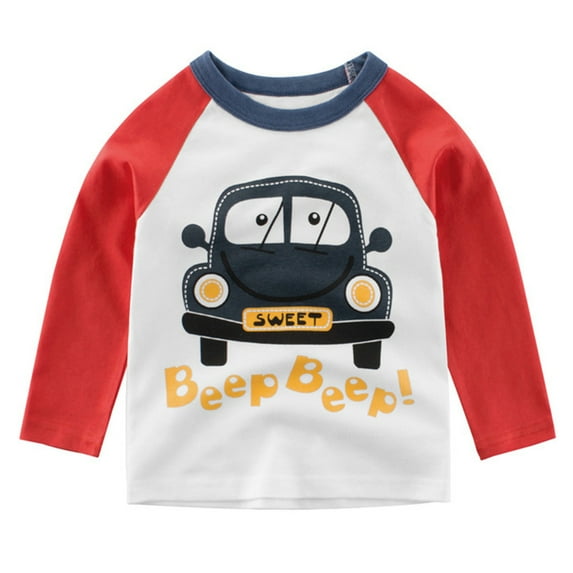 Toddler Boy's Graphic Tshirt Cotton Long Sleeve Crewneck T Shirt Tops Tee Clothes For Kids