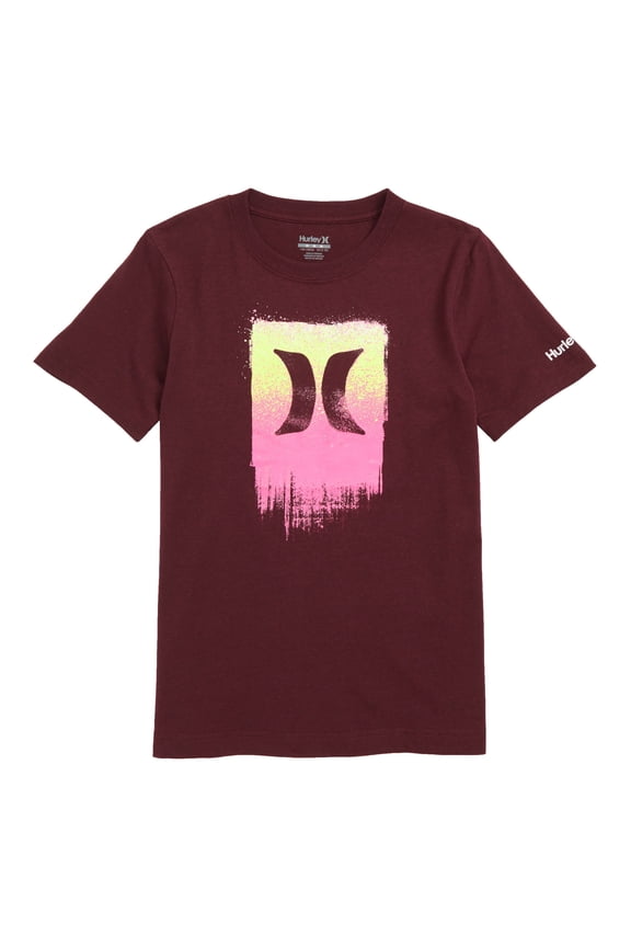 Toddler Boy's Hurley Sprayed Logo Graphic T-Shirt Deep Maroon Heather 4T SLIM