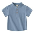 thumbnail image 1 of Toddler Boy's Polo Shirt Solid Short Sleeved Pocket T Shirt Summer Kids Cotton Undershirt, 1 of 8