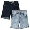thumbnail image 1 of CULTURA AZURE  Toddler Boy's Roll-Up Denim Shorts 2-Pack, Blue Black/Light Blue, 3T, 1 of 8