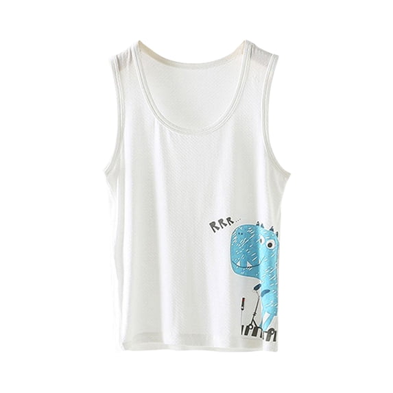 Toddler Boy's Tank Tops Racerback Round Neck Sleeveless Vest Kids Summer Loose Graphic Tees