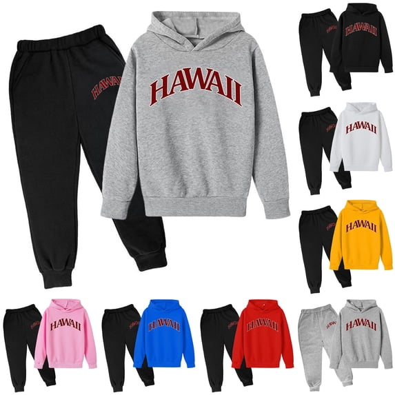 Toddler Boys' 2-Piece Outfit Set Long Sleeved Letter Printed Hoodie Sweatshirt and Sweatpants Casual Sets Size 4-5T ,Gray