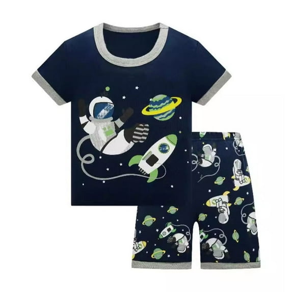 Toddler Boys 2 Piece Outfits Baby Cute Personality Printed Short Sleeve Tops Shorts Set Clothes Set,Size 3-4 Years