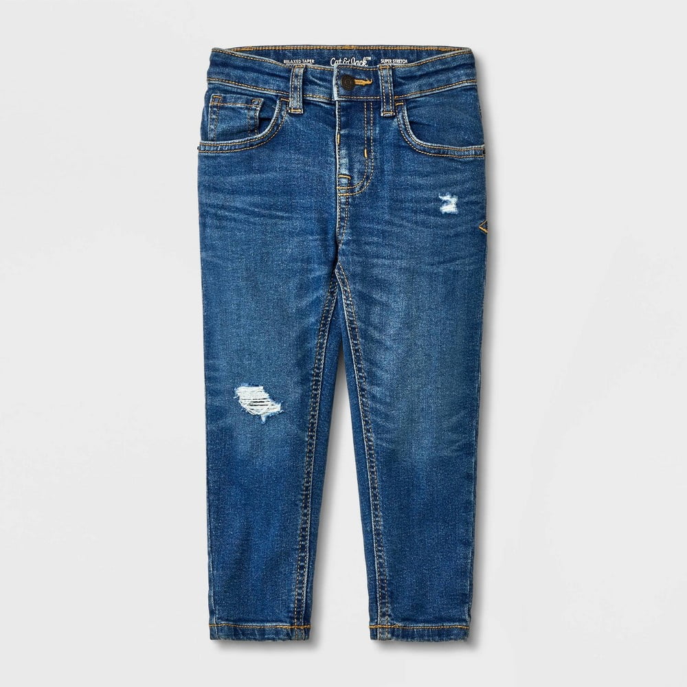Toddler Boys' 2pk Stretch Jeans - Cat & Jack Dark Blue 18M Toddler Boys' 2pk Stretch Jeans - Cat & Jack Dark Blue 18M