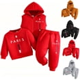 thumbnail image 1 of Toddler Boys 3 Piece Outfit Set, Long Sleeve Crewneck Sweatshirt, Zip-Up Hoodie & Elastic Jogger Pants, Casual Letter Print Activewear | CSEONE, 1 of 8