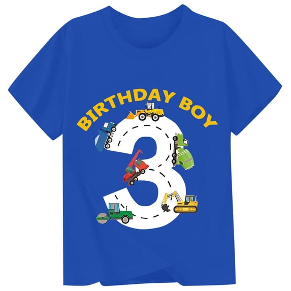 Toddler Boys 3rd Birthday T-Shirt 3rd roind neck Short Sleeve Tshirt Summer Stylish Graphic tee