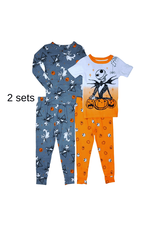 Toddler Boys 4-Piece Halloween Pajama Set, Jack Skellington and Zero, Size 2T