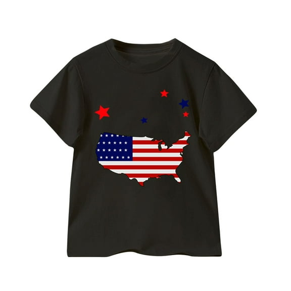 Toddler Boys 4th Of July T Shirts American Flag And American Map Shirt Kids Independence Day Patriotic Short Sleeve Tops