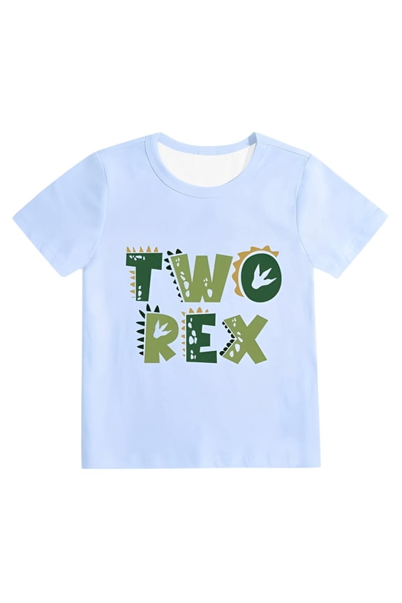 Toddler Boys Athletic T-Shirts Fashionable Letter Round Neck Short Sleeved Casual Basic Tops Tees Size 1-2T