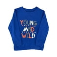 thumbnail image 1 of Toddler Boys Blue & Orange Young and Wild Outdoor Wilderness Sweatshirt 5T, 1 of 1