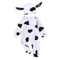 thumbnail image 1 of Toddler Boys Bodysuits Long Sleeve Cow Pattern Print Romper And Hat 2Pcs Outfits Unisex Cute One-Piece Playsuits For Babys, 1 of 5