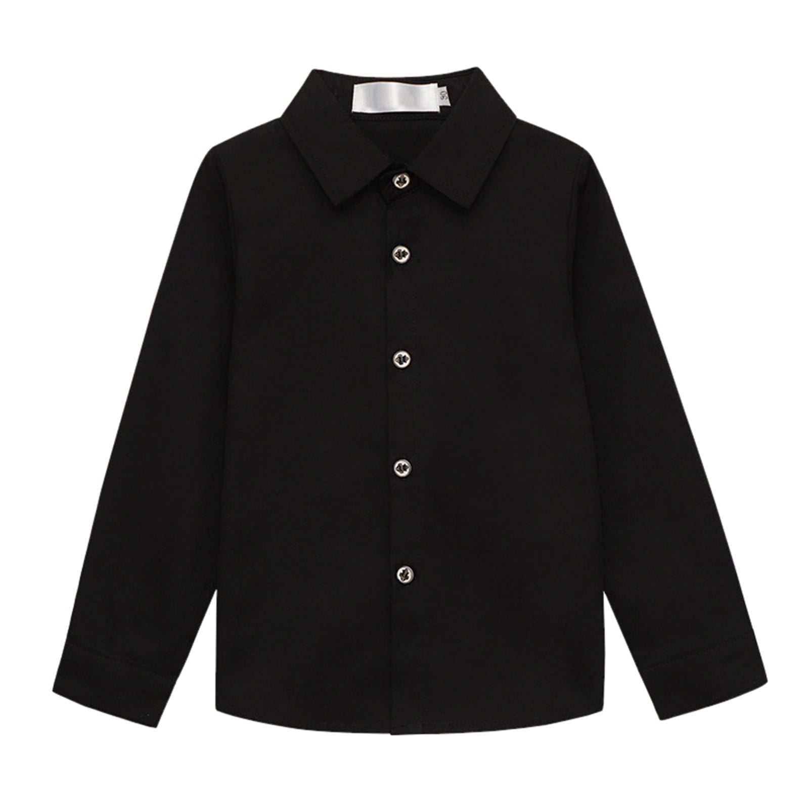 3t black dress shirt Bigetiay Toddler Boys' Button Down Shirts Black Button Down Shirt Girls Boys Formal Shirt Uniform Shirt 2-3 Years, Toddler Unisex