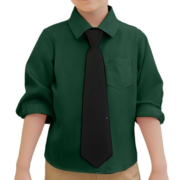 Toddler Boys Button Down Shirts Boys Formal Outfit Green Button Down Boys French Toast Boys Uniform Shirts 2-3 YearsFormal Outfits