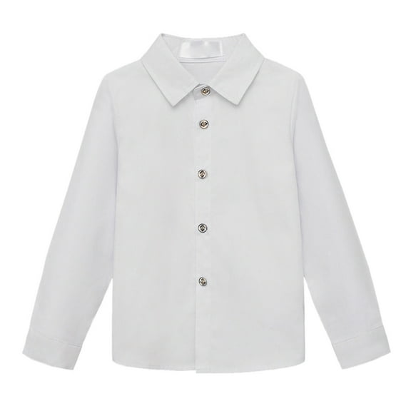 Toddler Boys' Button Down Shirts Boys Formal Shirt White Shirt Girls Dress Shirt Boy Shirts Size 3-4 Years Kids Clothes