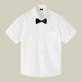 thumbnail image 1 of Toddler Boys' Button Down Shirts Boys Formal Shirt White Shirt Toddler Boy Uniforms for Boys 100 Kids Clothes, 1 of 3