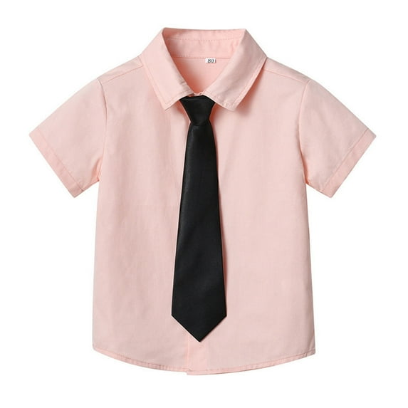 Toddler Boys Button Down Shirts Girls Pink Shirt Dress Shirt Boys Formal Shirt Uniform Shirts 3-4 Years