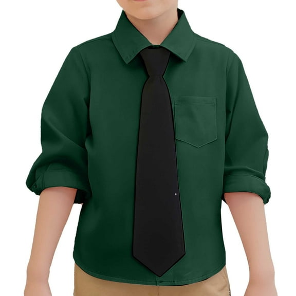 Toddler Boys Button Down Shirts Long Sleeve Green Shirt Graduation Shirts 100 Days Of School Shirt 2-3 Years