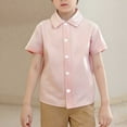 thumbnail image 1 of Toddler Boys Button Down Shirts Boy Pink Button Down Shirt Boys Formal Shirt Uniform Shirts for Girls 12-18 Months, 1 of 5