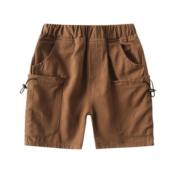 Toddler Boys Cargo Shorts Summer Casual Shorts with Pockets Elastic Waist Cotton Shorts