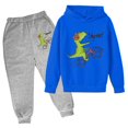 thumbnail image 1 of Toddler Boys Casual Outfit Sets Cute Dinosaur Printed Hoodie Sweatpant Set Long Sleeve Pullover Pants Set Fall Winter Leisure Trend Daily Wear,3-14Y, 1 of 2