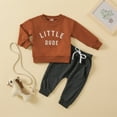 thumbnail image 1 of Toddler Boys Casual Outfit Sets Letter Print Crew Neck Long Sleeve Sweatshirts Pullover With Pants 2Pcs Tracksuits Sportwear, 1 of 8