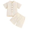 thumbnail image 1 of Toddler Boys Casual Outfit Sets Summer And Girls Short Sleeved T Shirt Set And Girls Short Sleeved Shorts Two Piece Set Clothing Activewear Gibobby(12-18 Months,Beige), 1 of 9
