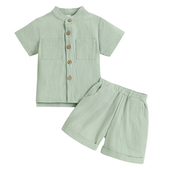 Toddler Boys Casual Outfit Sets Summer And Girls Short Sleeved T Shirt Set And Girls Short Sleeved Shorts Two Piece Set Clothing Activewear Gibobby(3-4 Years,Green)