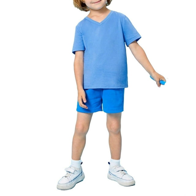 Toddler Boys Casual Plain V neck Blue Toddler Boy TShirts 4Y