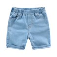 thumbnail image 1 of Toddler Boys Chambray Denim Shorts, Elastic Waist Adjustable Five-Quarter Jean Shorts for Kids Boys Ages 12-18M to 5-6Y, 1 of 1