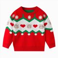 thumbnail image 1 of Toddler Boys Christmas Holiday Knit Pullover Sweater, Festive Reindeer Santa Gingerbread Graphic Crewneck Top 6-7 Years, 1 of 9