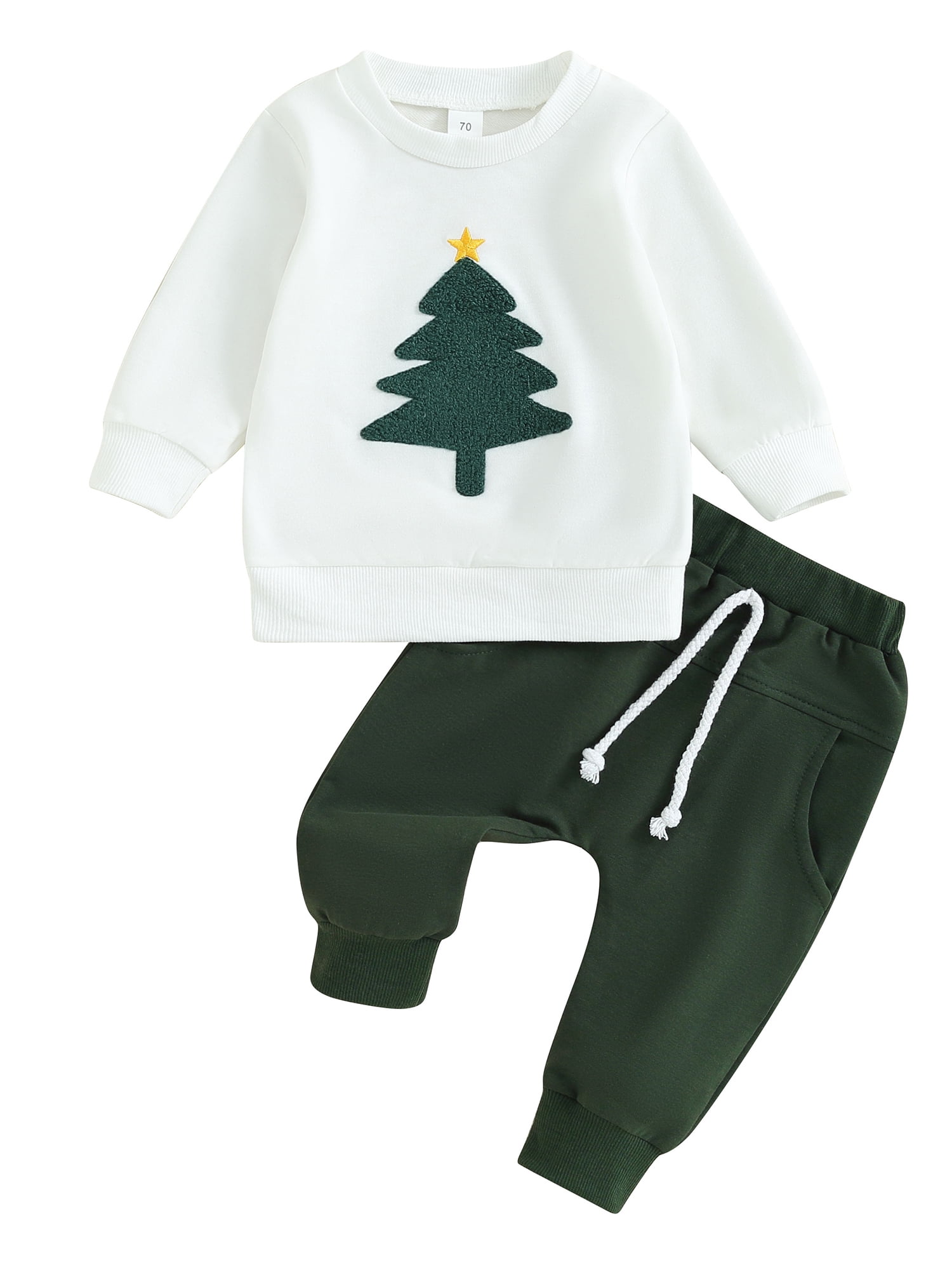 Toddler Boys Christmas Outfits Long Sleeve Sweatshirts Pants Set