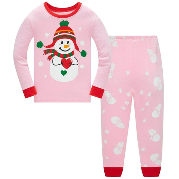 Toddler Boys Christmas Pajamas Set 100% Cotton Xmas Sleepwear Snowman pjs, 2-Piece, Size 3T