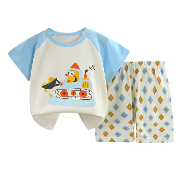Toddler Boys Clothes Baby Boy Outfit Sets Baby Boy Summer Clothes 12 18 24 Month 3T 4T 5T Toddler Boy Outfits Dinosuar Set Gibobby(3-9 Months,Blue)