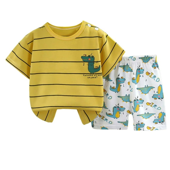 Toddler Boys Clothes Baby Boy Outfit Sets Baby Boy Summer Clothes 12 18 24 Month 3T 4T 5T Toddler Boy Outfits Dinosuar Set Gibobby(4-5 Years,Yellow)