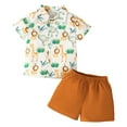 thumbnail image 1 of Toddler Boys Clothes Baby Boy Outfit Sets Baby Boy Summer Clothes 12 18 24 Month 3T 4T 5T Toddler Boy Outfits Dinosuar Set Gibobby(9-12 Months,Khaki), 1 of 7