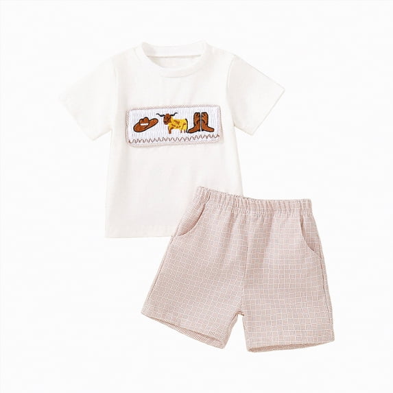 Toddler Boys Clothes Baby Boy Summer Animal Embroidery Sleeveless Training 3 6 12 18 24 Months 3T Shirts Shorts Set Kids Pants 2-Piece