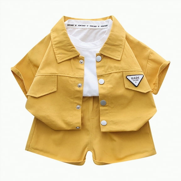 Toddler Boys Clothes Baby Kids Spring Summer Cotton Solid Printed Short Sleeve Sports 6M 12M 18M 24M 3T 4T Suits T-shirt Tops Shorts 2PCS Set