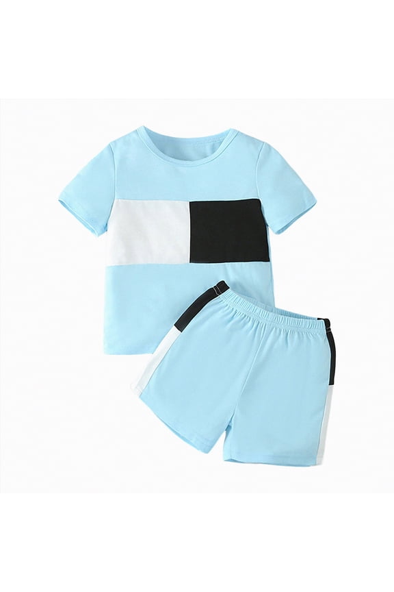 Toddler Boys Clothes Baby Outfits for Kids Spring Summer Cotton Round Neck Printed Short Sleeve Training 6 12 18 24Months 2T 3T Tops T-shirt+Shorts Pajamas Outfit Set Two Pieces