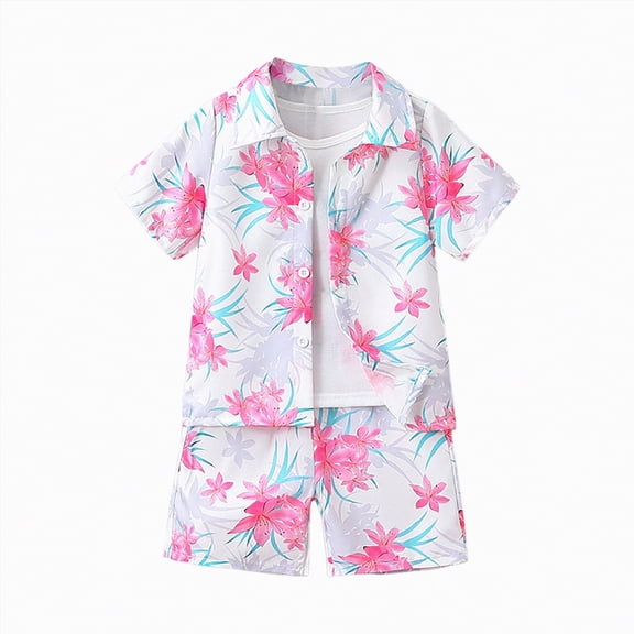 Toddler Boys Clothes Baby Outfits Shirts Sets Kids Summer Cotton Elastic Print Short Sleeve Training 6M 12M 18M 24M 3T 4T Boys' Clothing with Pocket Children's 2PCS Set