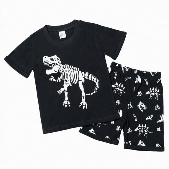 Toddler Boys Clothes Baby Summer Children's Cotton Round Neck Print Short Sleeve Beach 6M 12M 18M 24M 3T 4T T-shirt Tops Shorts 2PCS Set T-Shirts Elastic Waist 2Pcs Outfits 2-Piece