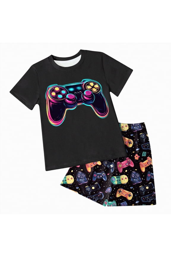 Toddler Boys Clothes Baby Summer Outfits Kids Spring Cotton Cartoon Printed Short-sleeved Beach 12 18 24 Month 3T 4T 5T Shorts Outfit Set Pajama Two Pieces