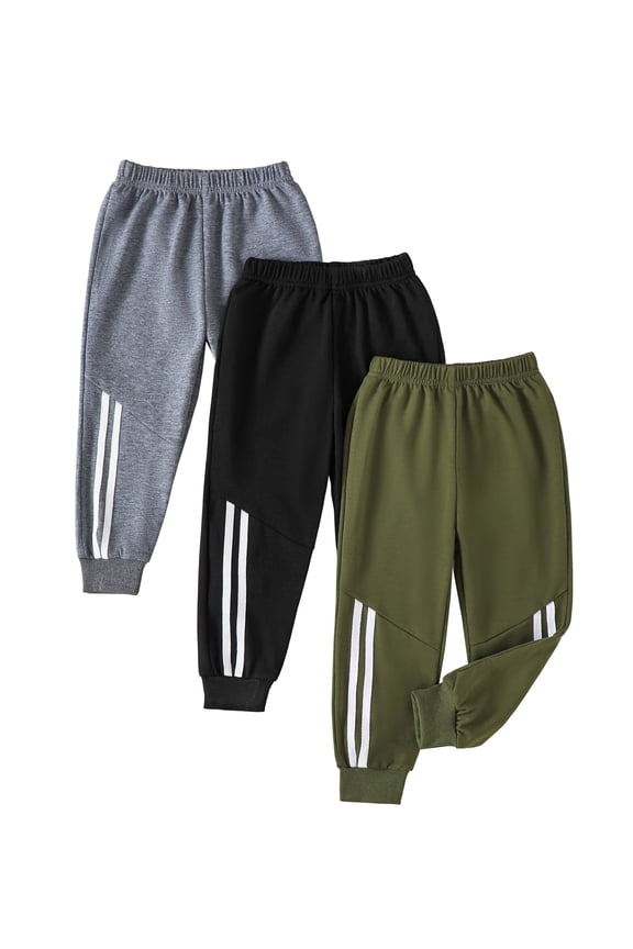 Toddler Boys Clothes Boys Pants Toddler Kids Boys Sweatpants 3 Pack Elastic Waist Joggers Athletic Pants 3T 4T 5T Size 6 7 Gray Black Green